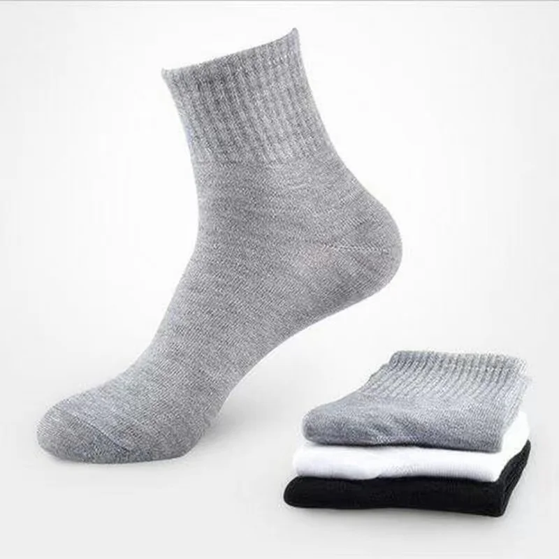 30Pairs/Lot Men\'s Socks Midtube Business Socks High Quality Polyester Cotton Breathable Soft Thin Socks Solid Color Medium Socks