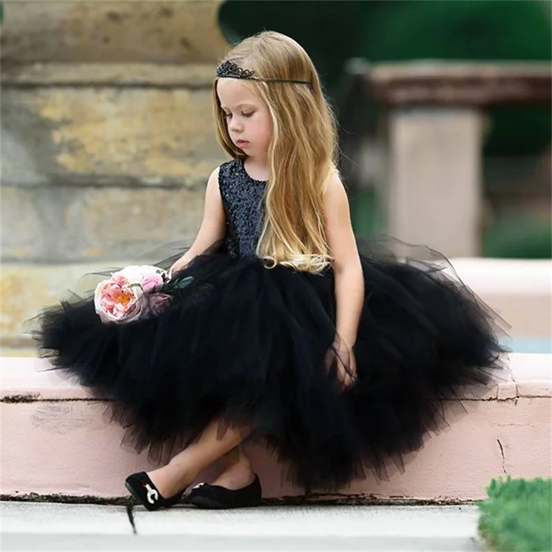 Toddler Baby Girls Tutu Gown Dresses Sleeveless Sequin Princess Mesh Stitching Patchwork Backless Formal Birthday Party Wear