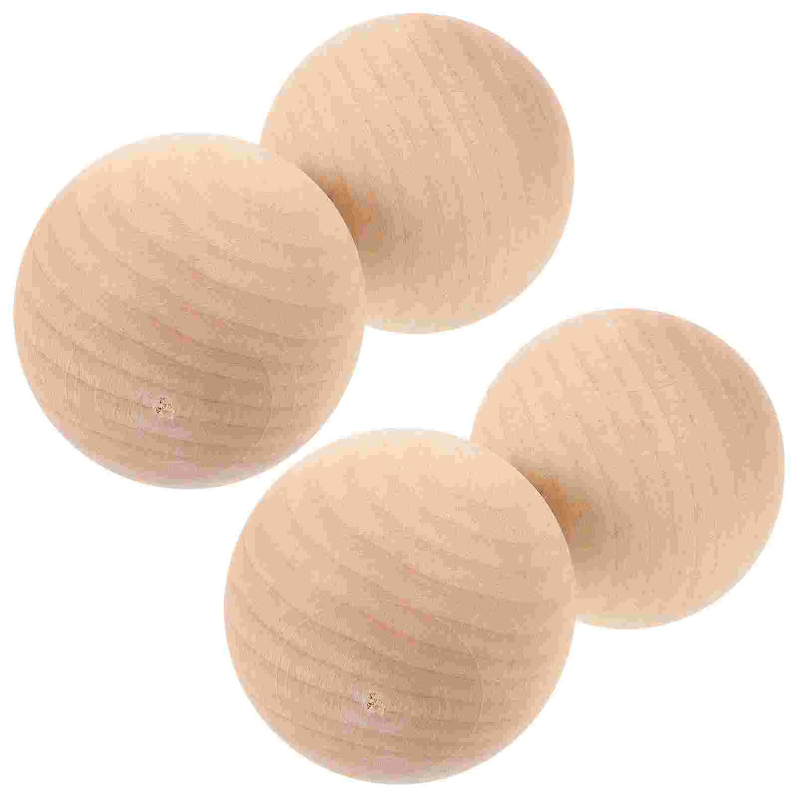 4 Pcs Sports Balls Croquet Wooden Bocce Grass Kids Casual Recreational Garden Kit Outdoor Child