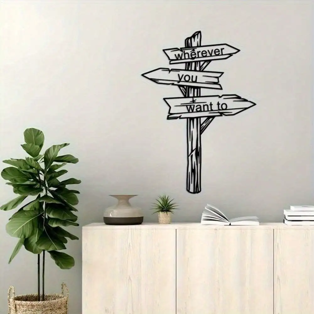 Destination Arrow Iron Wall Art Quote Metal Decor Entryway Traveler Christmas Halloween New Year Gift Ornament