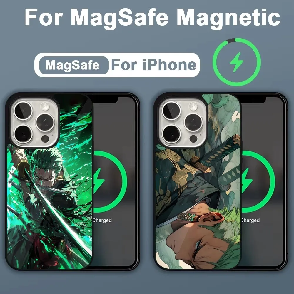

R-RoronoaES Z-Zoro Phone Case For iPhone 16,15,14,13,12,11,Plus,Pro,Max,Mini Magsafe Magnetic Wireless Charging