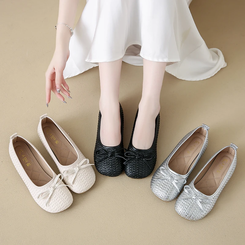 

Новые дышащие тканые туфли без шнуровки, ультрамягкая подошва, удобные летние крутые тканые туфли высокого качества Женская Обувь