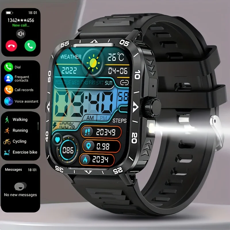 Smart Watch (Answer/Call) Outdoor Sports Watch LED Altimeter Barometer 100+Sport Mode 300mAh Battery Pedometer Compatible