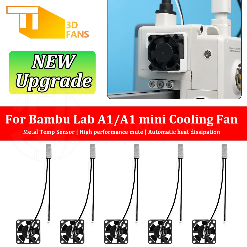 

Новое обновление для bambu lab A1/A1 mini, экструзионный комплект охлаждающего вентилятора, автоматический запуск-стоп, двойной шарикоподшипник, бесшумный вентилятор, детали 3D-принтера