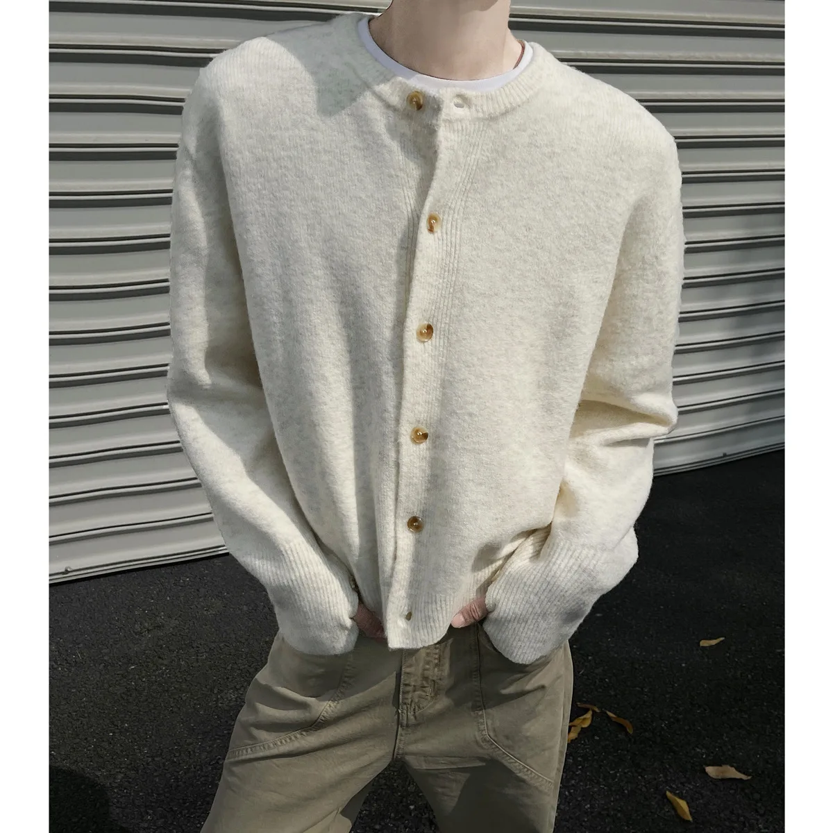 جولة الرقبة سترة سترة الرجال الشتاء سترة قصيرة سترة أمريكية JJ818 #5