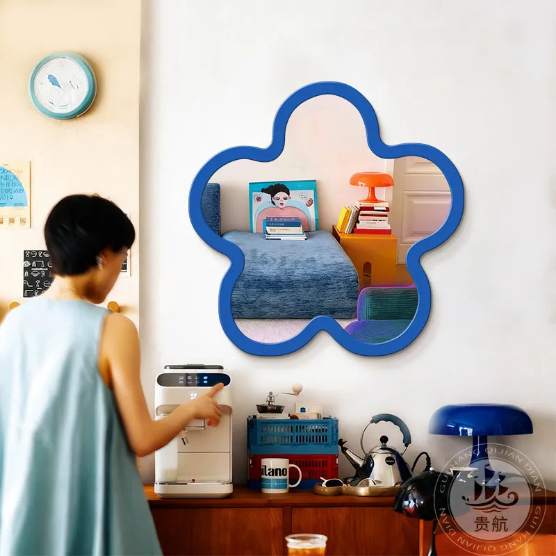 Irregular Modern Mirror Living Room Wall Decoration Vanity Art Aesthetic Nordic Mirror Makeup Hanging Spiegels Home Products