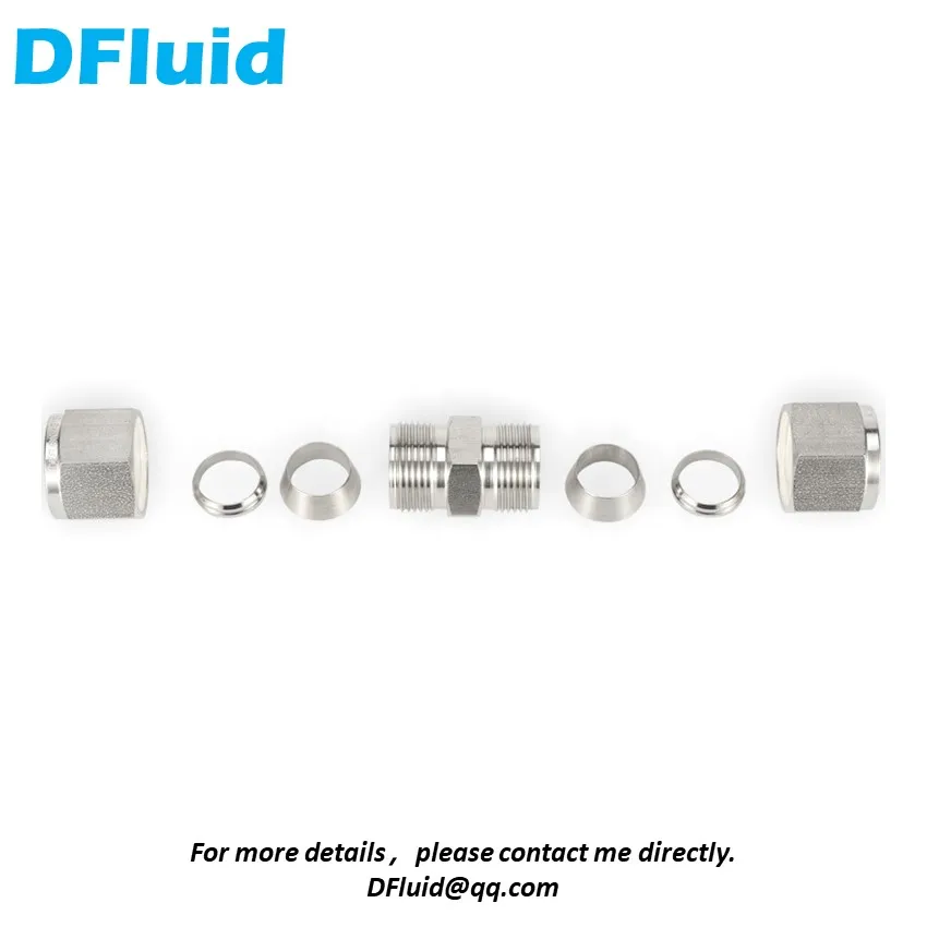 316 Stainless Steel Straight Union Double Ferrule Compression Connector 1/8 1/4 3/8 1/2 6 8 mm Pipe Fitting Gas replace Swagelok
