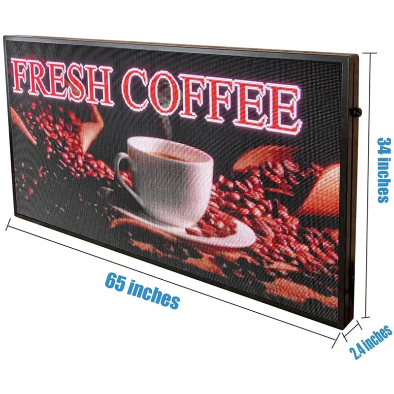 P6 Programmable LED Sign 71" x 33" For Outdoor With Waterproof IP45 LED Display Screen WiFi+USB LED Scrolling Message Board