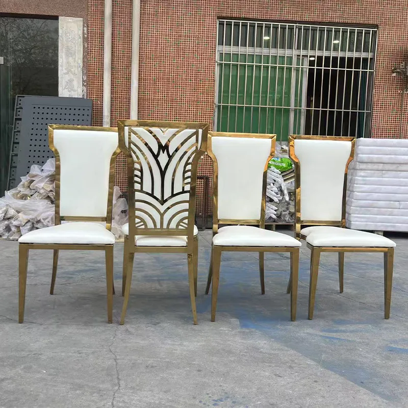 Hotel banquet stainless steel wear-resistant, easy-to-clean, and stable dining chairs