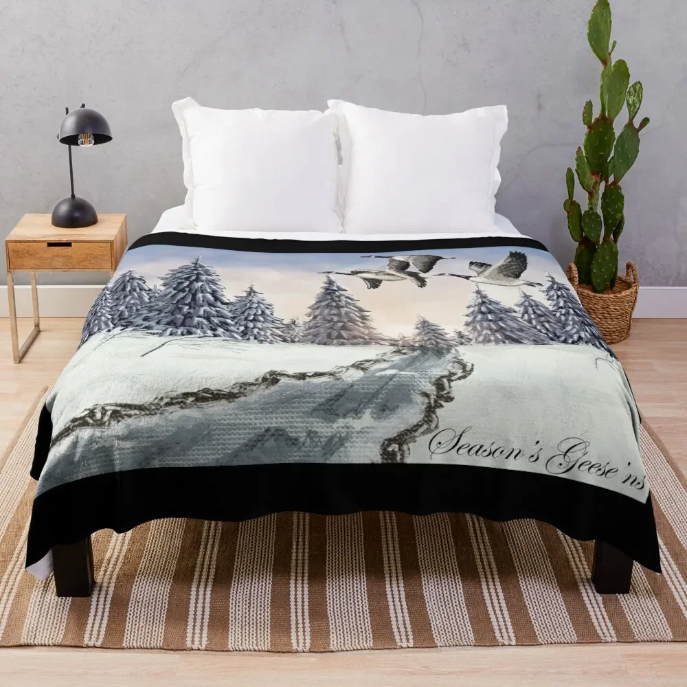 

Season's Geese'ns Throw Blanket Spring Fall Cozy Throw Blanket for Couch