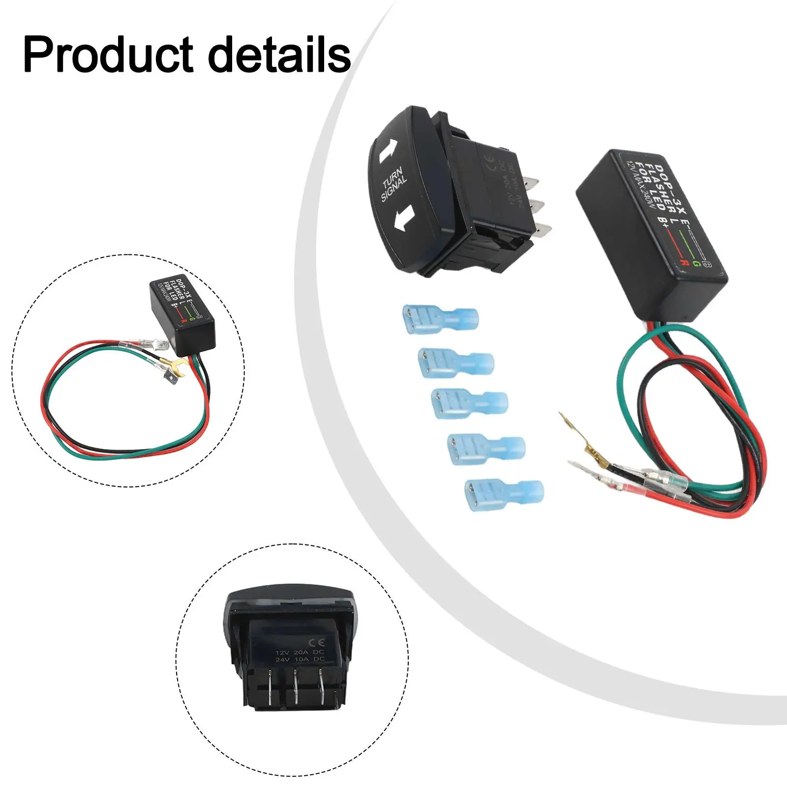 For ATVs For Cars ATV Turn Signal Kit Off-Road Vehicle Safety Enhanced Visibility Indicators Five Connectors Included