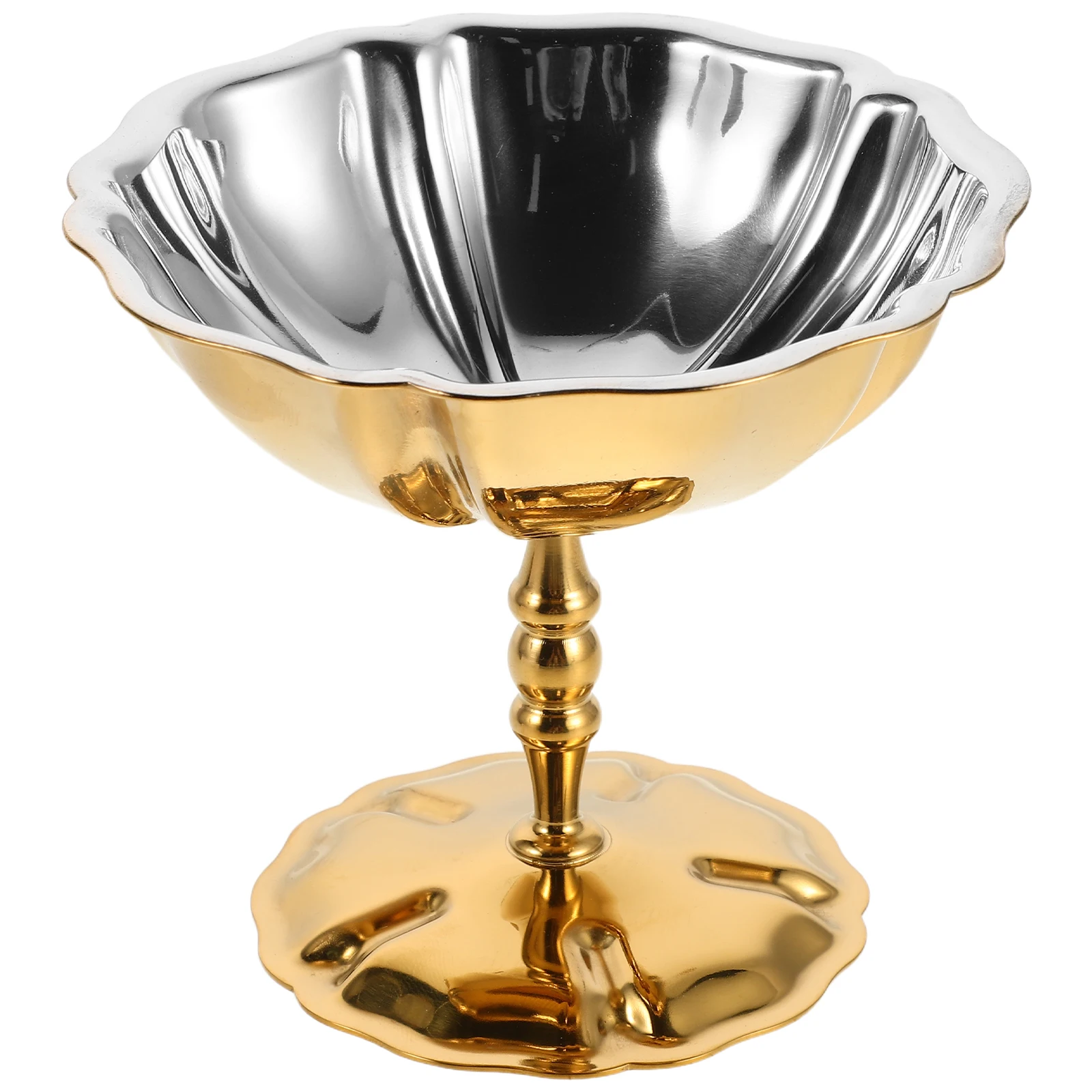 

Десертные миски из нержавеющей стали, чашки для мороженого на высоких ножках для вечеринок, пудинг, фруктовый салат, приправа, сервировочная миска, бокалы