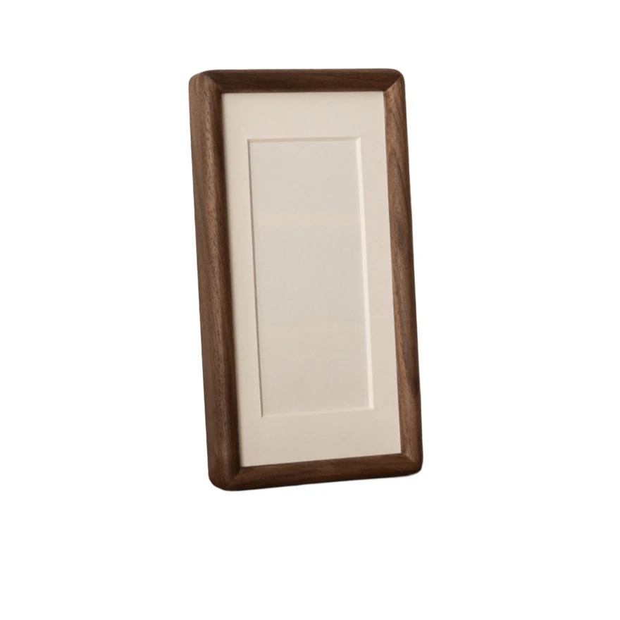 For Tabletop Display Sturdy Wood Frame Walnut Photo Frame Photo Display Walnut Finish Flexible Size Photo Frame