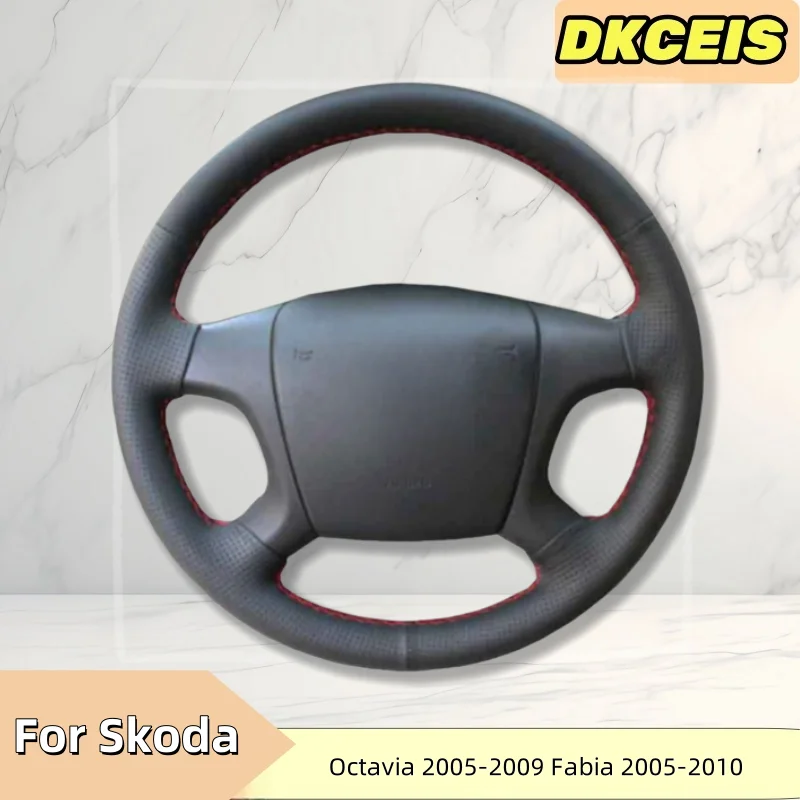 

DIY Car Steering Wheel Cover Faux Leather Breathable For Skoda Octavia 2005-2009 Fabia 2005-2010 Steering Wheel Braiding Cover