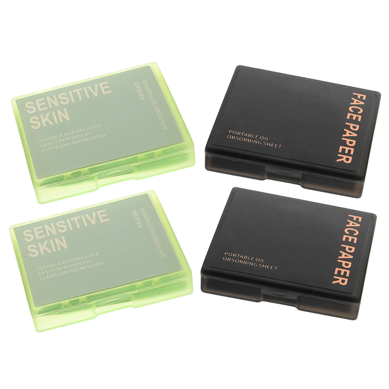 1Set Oil Absorbing Sheets for Face Portable Compact Mirror Case with Puff Blotting Paper for Oily Skin Makeup Touch Up Travel
