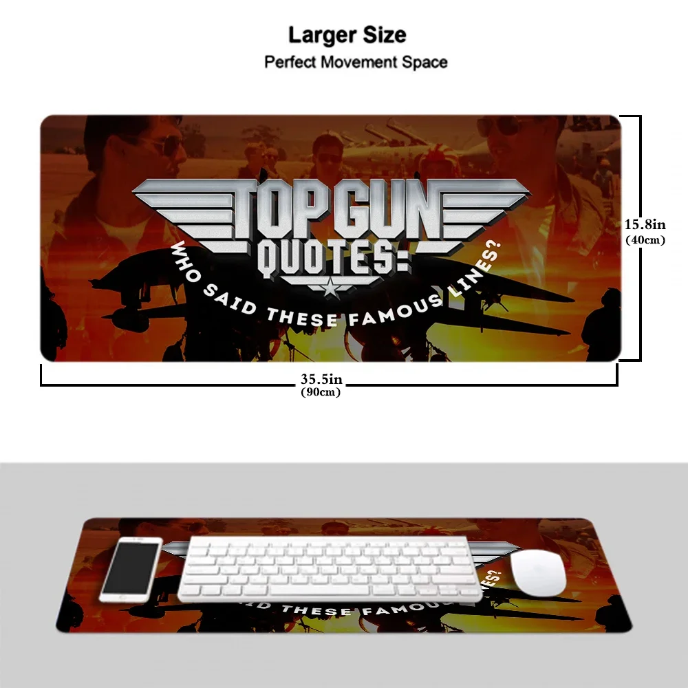 Top Gun Maverick Pc Gaming Mouse Pad Gamer Mausepad Desk Mat Gamers Accessories Rug Varmilo Mice Keyboards Computer Office