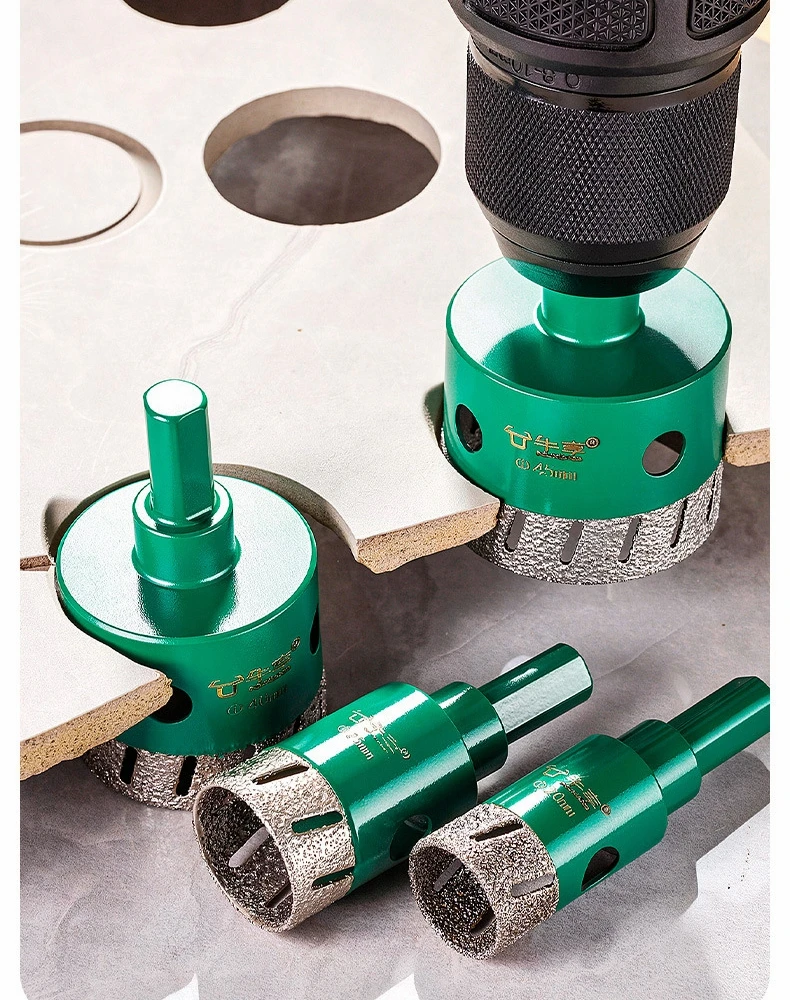 Diamond Core Drill Bits Set Ceramic Tile Hole Saw with Position Drill Angle Grinder Hole Opener for Glass Marble Granite Stone