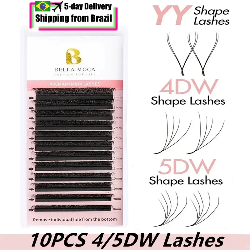 5D-W Shaped Lashes 10PCS 5DW Lashes 8-14MM 4DW Lashes 4D-W Shaped Lash YY Shape Lash Y Eyelashes Extension Brazilian Cilios