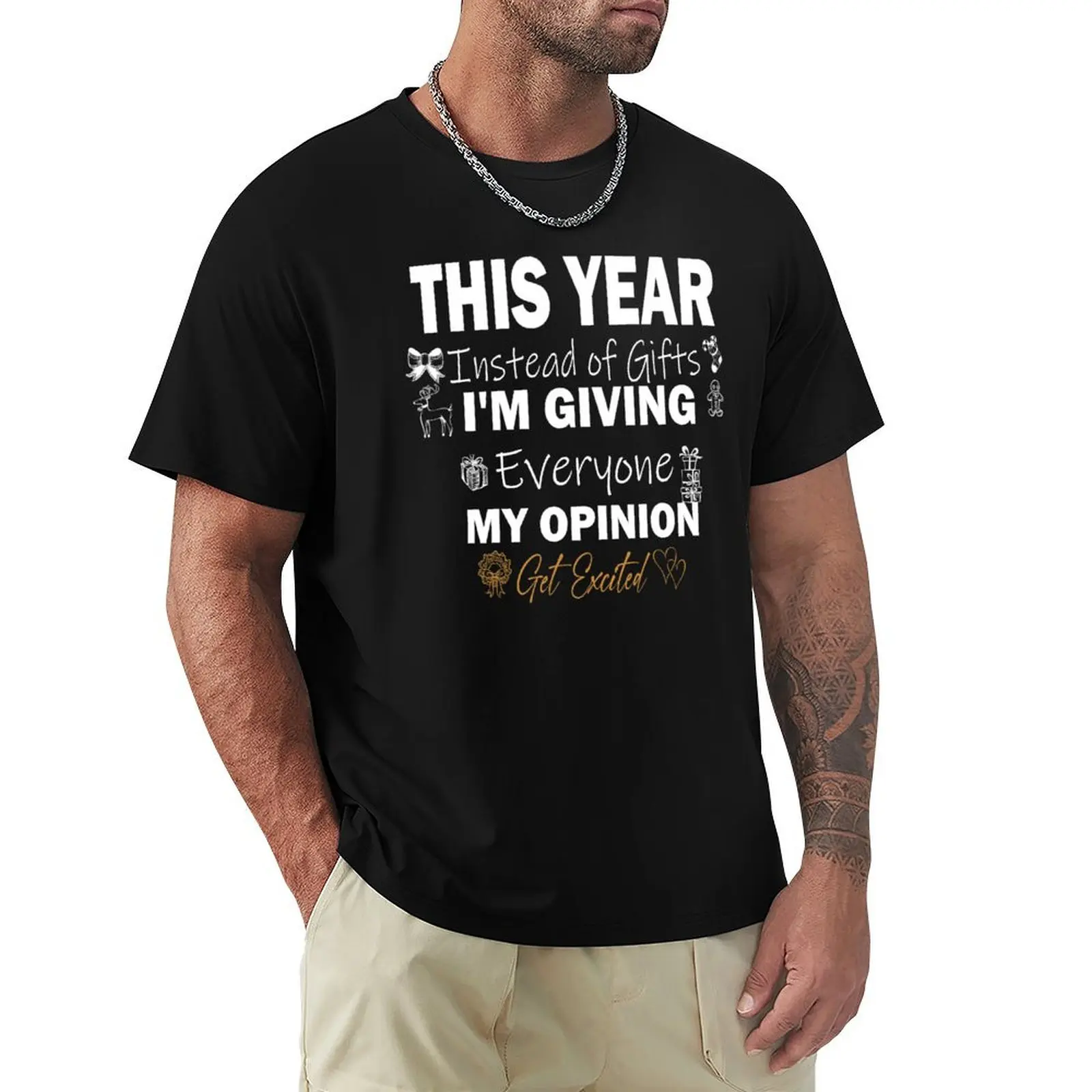 Cette année, au lieu de cadeaux, je fais part à tout le monde de mon avis. T-shirt de Noël « Get Excited » Sport Basic Moisture Wicking Tee