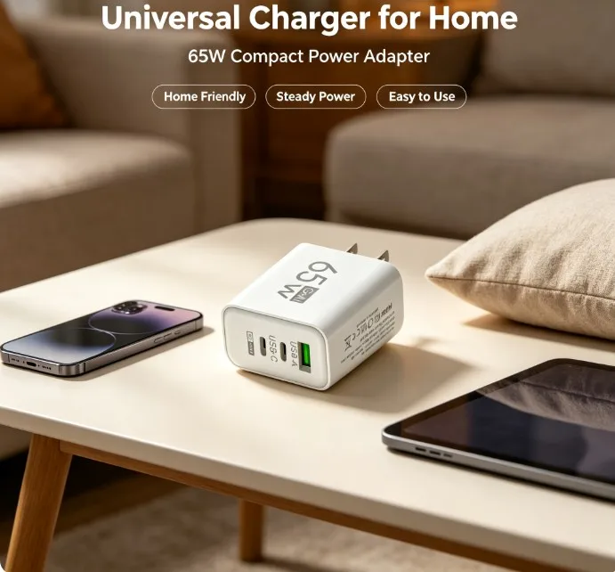 65W GaN Fast Charging USB Type C Charger US Plug PD 3.0 Quick Charge Travel Wall Charger For Phone Adapter For iPhone Samsung