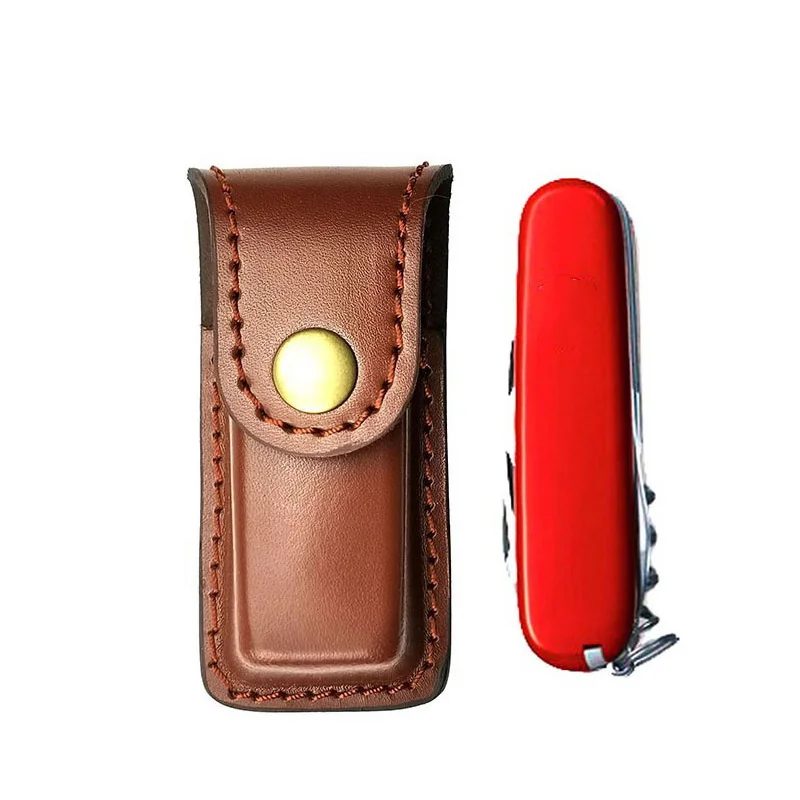 

Genuine Leather Scabbard Folding Tool Leather Case for 91/111MM Folding Knife Cover Buck JEEP Protective Shell