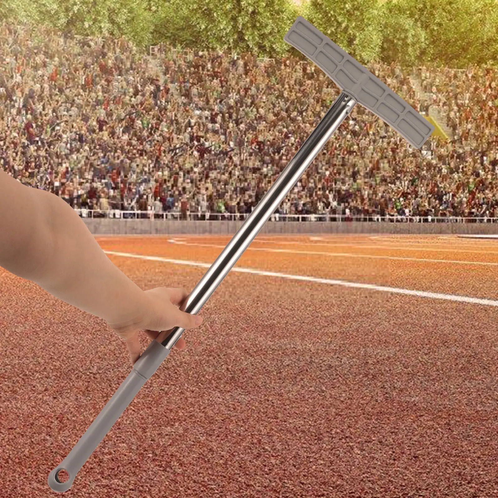 Handheld Sign Holder Retractable Stainless Steel Telescopic Pole for Airport Sports Meetings Warning Signs Support Extendable