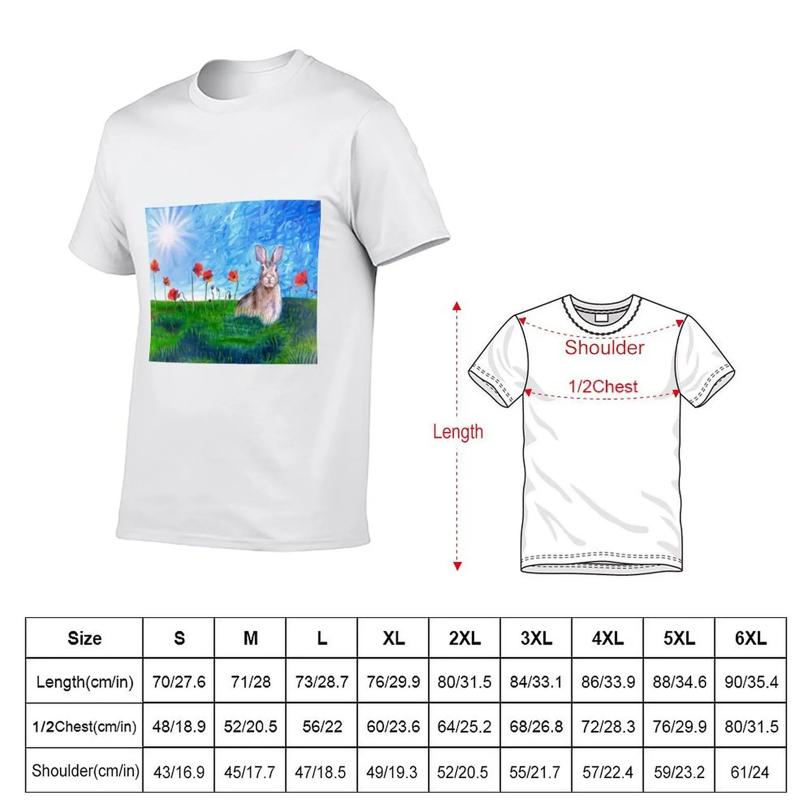 Rabbit in meadow T-Shirt t shirt for man 100 percent cotton t shirt man luxury T-Shirt