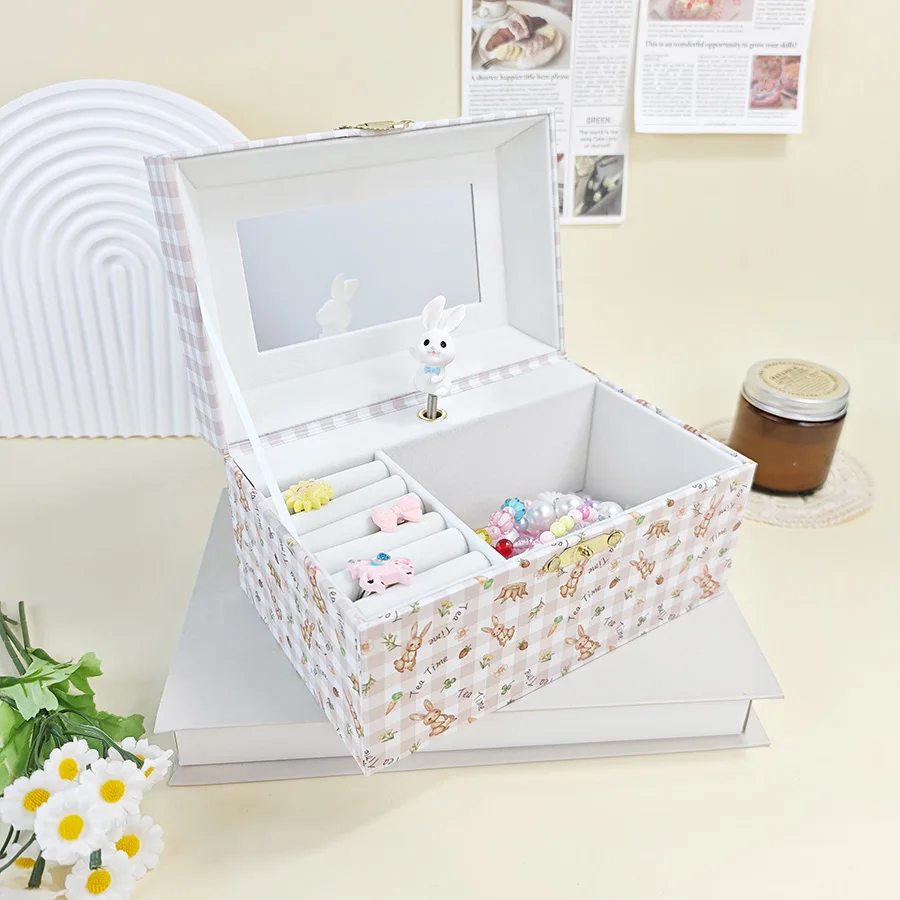 

Jewelry Case Boxes Cartoon Rabbit Musical Gift Box Jewelry Organizer Display Wedding Birthday Christmas Gift Packaging Box S075