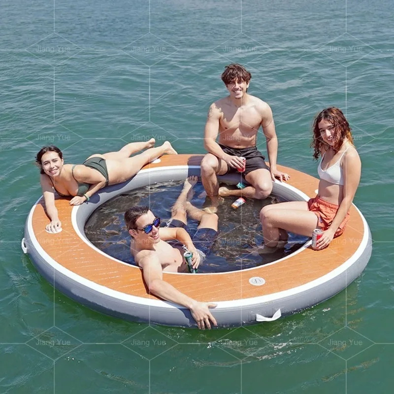 Water Beds Floating Lounger Inflatable Pool Hammock Hanging Drink Floats Sunbathing Yoga Dock Tent Circular Mesh Hammock