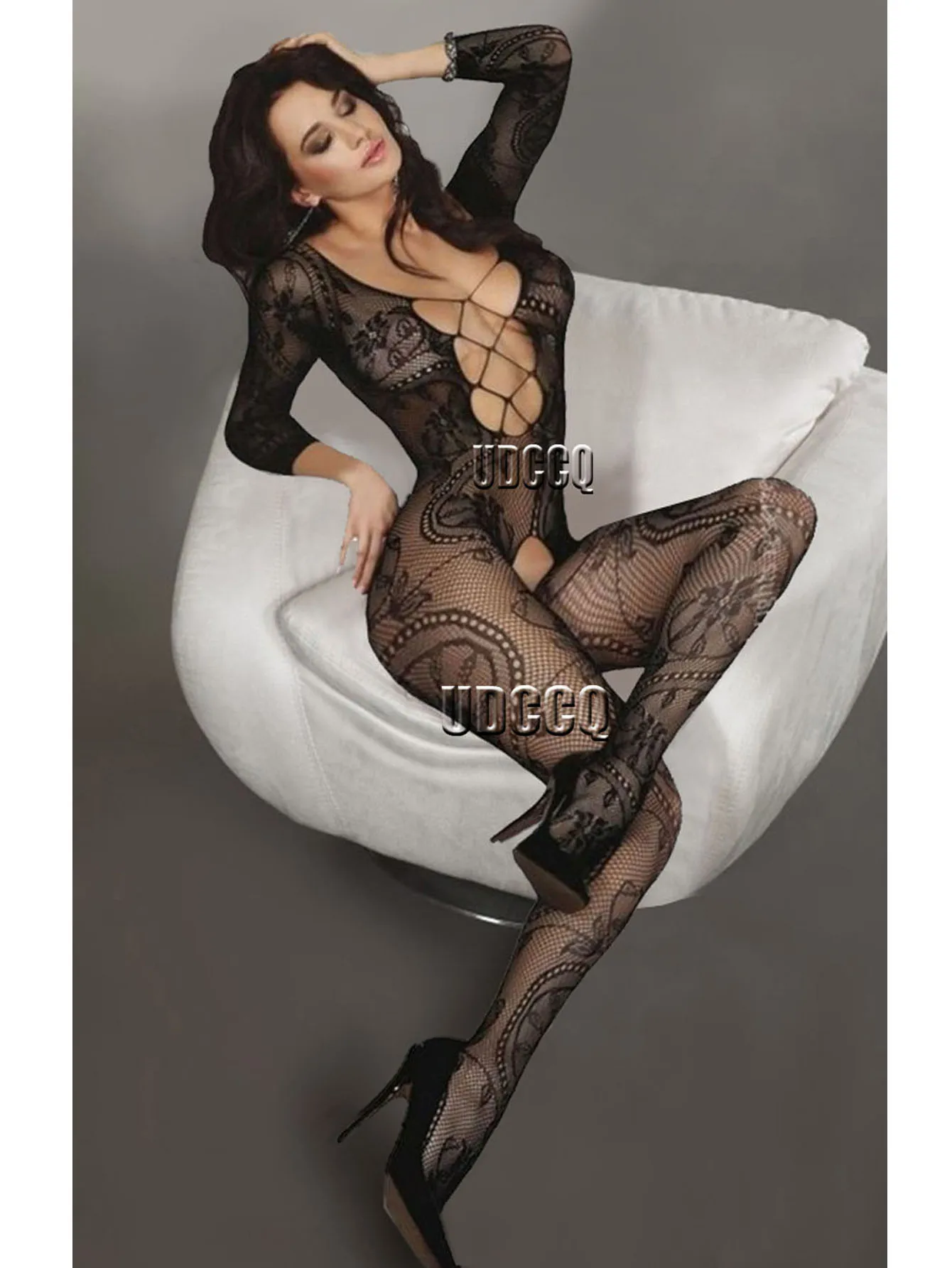 Sexy Sleepwear Lingerie Babydoll BODYSUIT Mesh Floral Body Stocking Temptation Intimate Catsuit Bodysuits Valentine dress W111