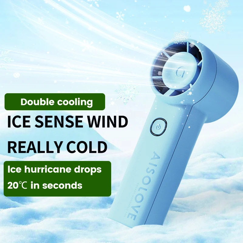 

High-Speed Portable Handheld Small Fan with 5 Modes 3000/5000mAh USB Silent Cooling Electric Fan for Outdoor Use