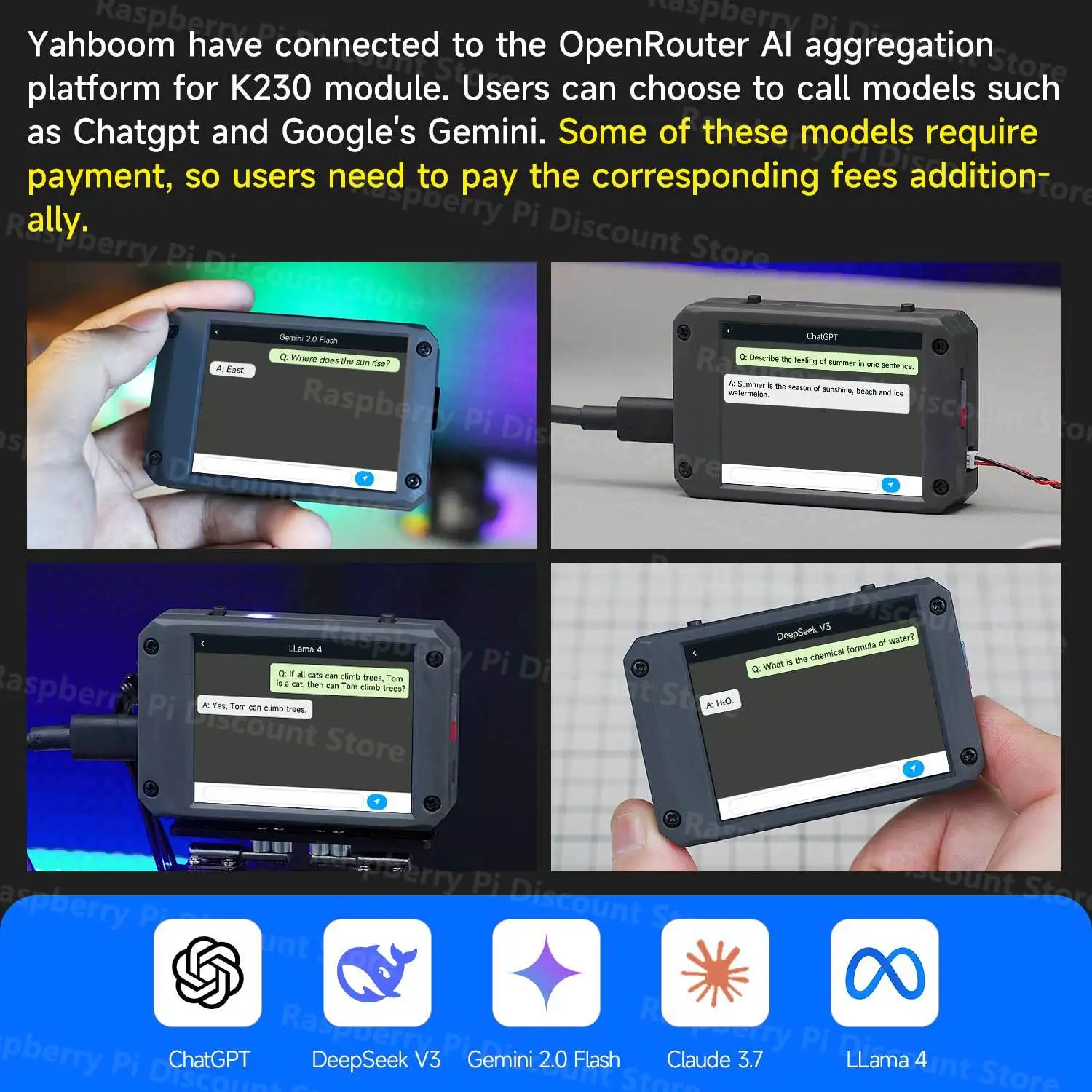 Yahboom K230 AI Vision Module Compare with K210 for Programmable Robotics Kit Upgrade 2MP 2.4-inch HD Touch Screen (Optional)