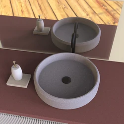 Concrete Sink basin Silicone Mold Sink Cement Bathroom and Household goods Molds Round Basin Mold Nordic simple design