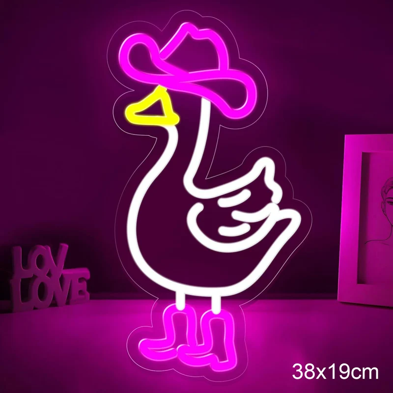 Duck Neon Sign Custom Led Animal Neon Lights Decor Room Wall Art  BEER BAR PUB Light Sign Store Display USB with Dimmer