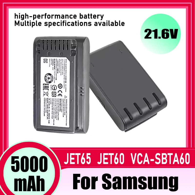 For Samsung VCA-SBTA60 for Samsung Jet 60 vacuum cleaner battery replacement, 21.6V 5000mAh