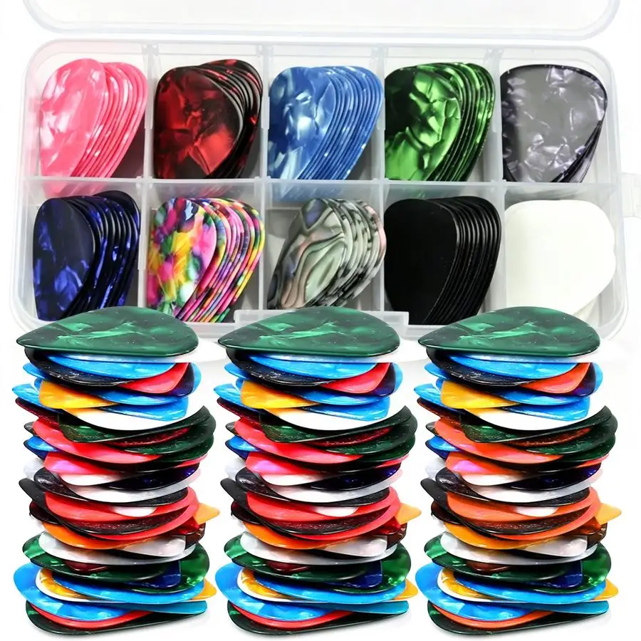 20/30/50pcs Celluloid Guitar Picks, Vibrant Instrument Plectrums, Versatile Playing Accessory for Bass Guitars, Music Player XJM