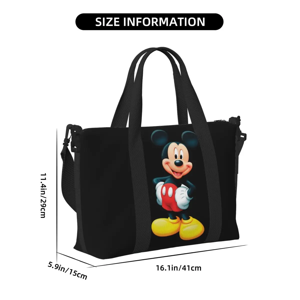 Borse da viaggio da spiaggia per palestra da donna di grande capacità personalizzate con borsa tote di Topolino Minnie