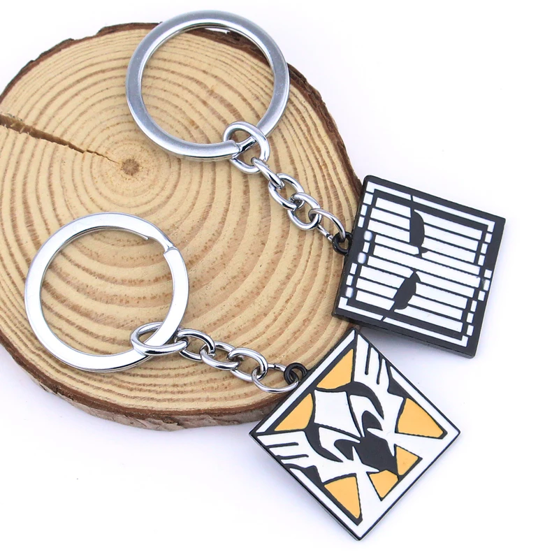 Großhandel Regenbogen 6, sechs Farben, Cartoon-Emaille, quadratischer Anhänger, Schlüsselanhänger für Männer und Jungen, Metall-Schlüsselanhänger, Fans, Schmuck