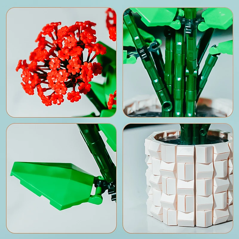 A gift for friends from the living room and bedroom decorations of building blocks, eternal flowers, and niao luo