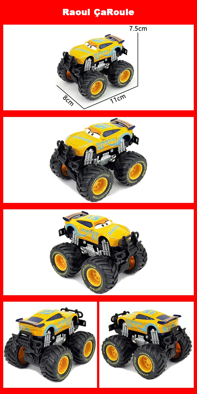Pixar Cars Inertial Assistance Alloy Offroad-Fahrzeug Lightning McQueen Storm Cruz Mater Jackson Ramirez Kinderspielzeug Geschenke – Detail 3