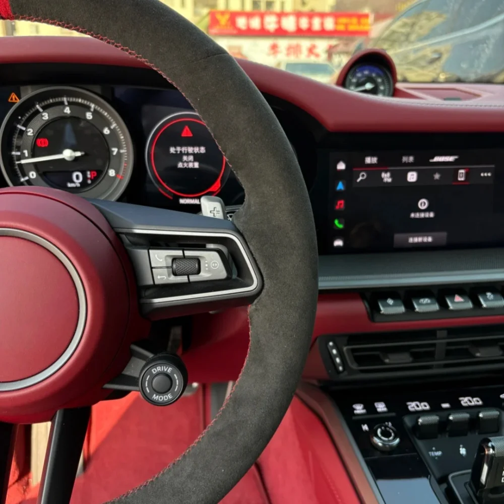 Car Steering Wheel Cover For Porsche Taycan Boxste Panamera Macan Cayenne 718 911 9YA 971 Customized Suede DIY Steering Wrap - Image 2