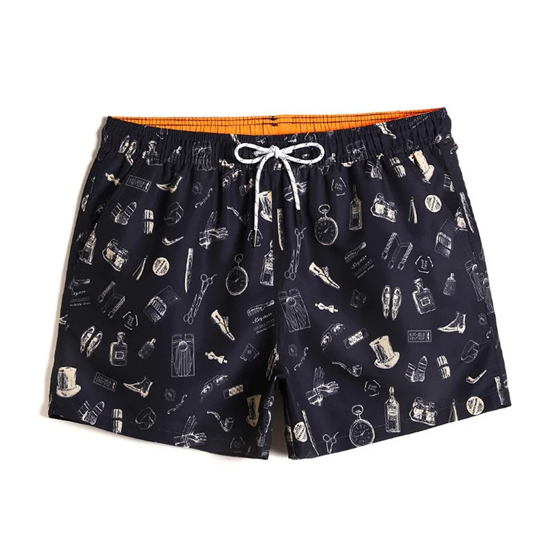 

QIKE summer vacation three-point casual shorts men's quick-drying beach pants can be launched loose flat corner swimming trun