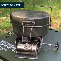 Camping Lunch Box, Outdoor Multifunctional Pot, Tactical German Style Individual Cookware Tableware, Buchcraft Hiking Mess Tin,