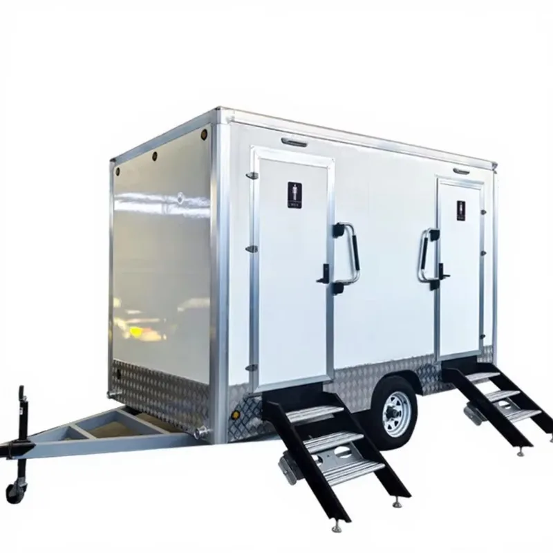 Best Selling Outdoor Portable Mobile Toilets Trailer Restroom and Shower Room with Braking System on Trailers Customized