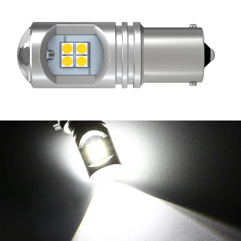 يورو 1 قطعة 1156 P21W BA15S 1157 BAY15D 3030-12smd لين BA15D 6000K 2400LM Led لمبة السيارة مصباح تلقائي عكس الضوء الخلفي الأبيض 10-30 فولت