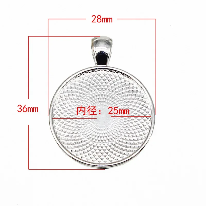 Aiovlo 10pcs/lot Antique Plated Classic Pattern Series Fit 25mm Glass Cabochon Base Setting Tray for Diy Jewelry Necklace Making
