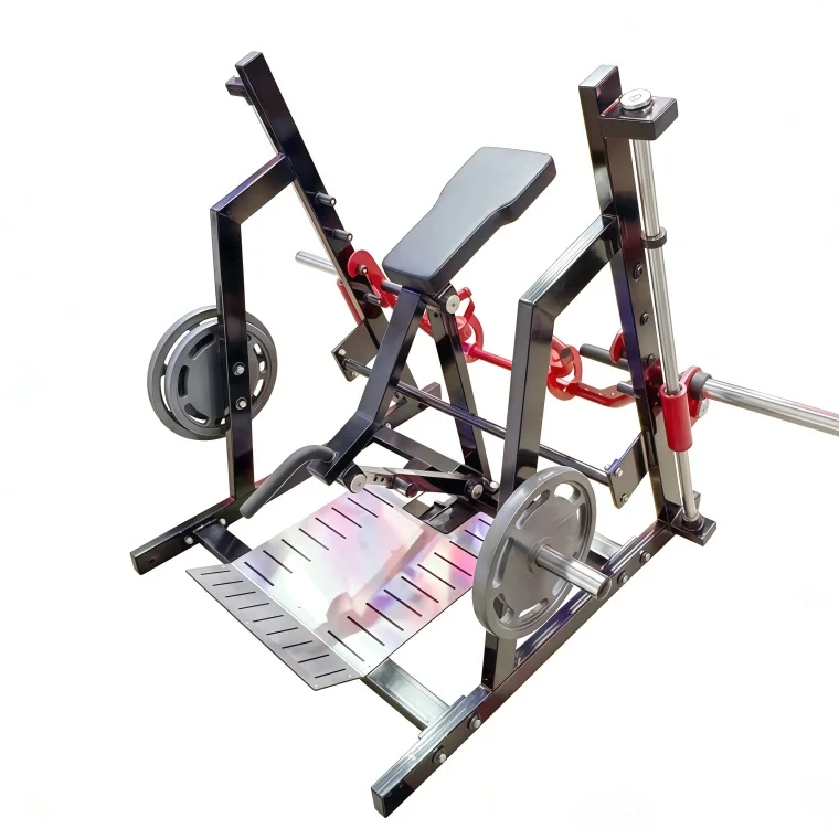Smiths Commercial Steel Plate Loaded Smith Standing Row Incline Rower Machine with Safety Adjustable Lateral Back Chest Exercise