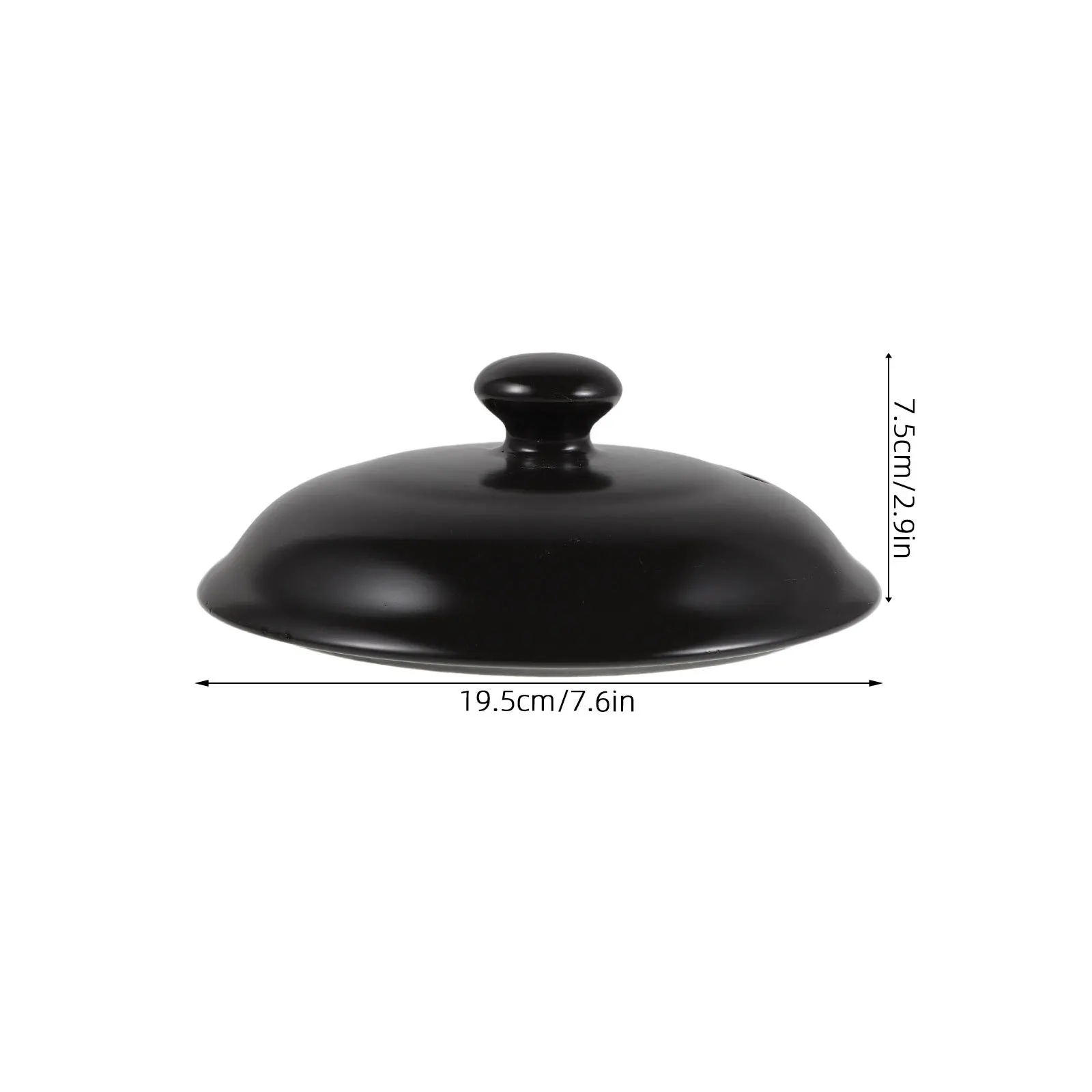 19.5cm Ceramic Pot Lid Replacement Heatresistant for Soup Stew Pot Home Cooking Optimal Heat Retention Easy Cleaning