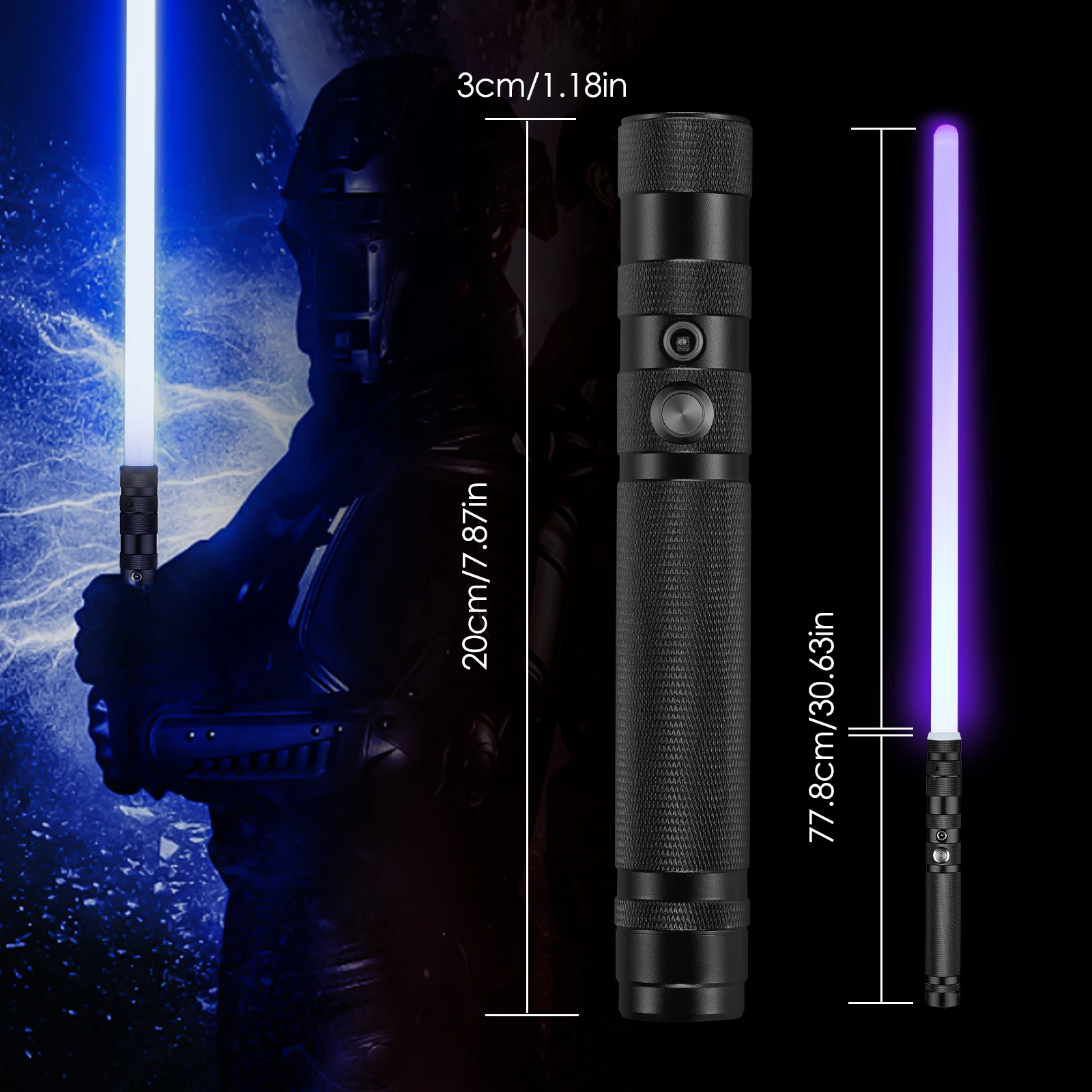 RGB Lightsaber 7 Colors Variable Metal Laser Sword With Hitting Sound Effect FX Duel Light Sword Metel Handle LED USB Charging