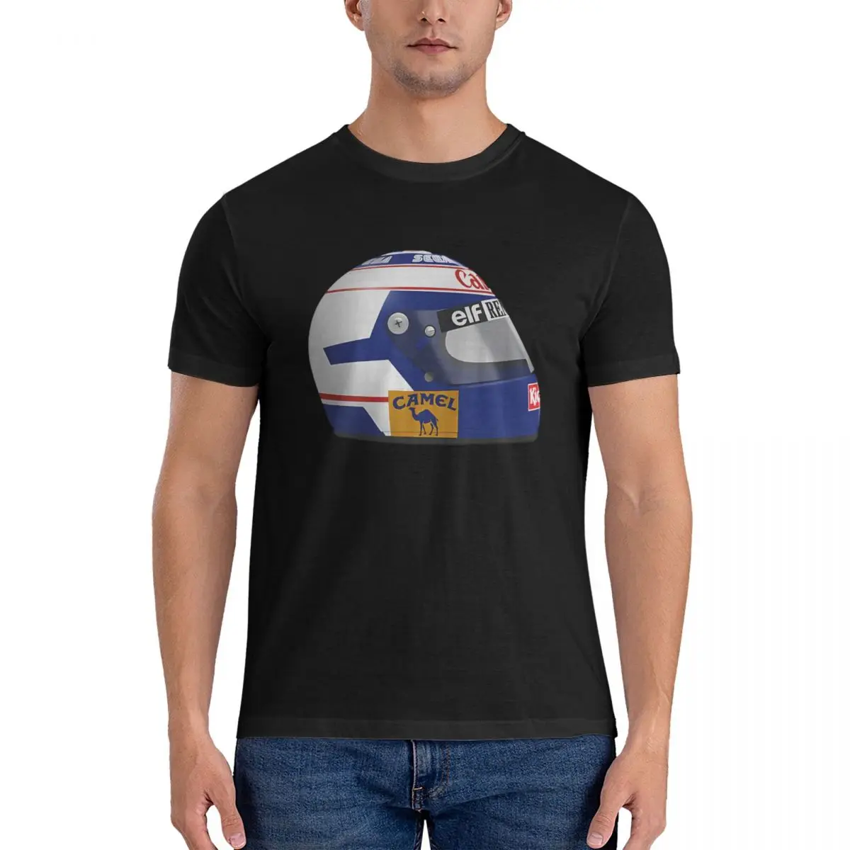 1993 Helmet T Shirts Men 100% Cotton Vintage T-Shirts Round Neck Alain Prost Tee Shirt Short Sleeve Tops Gift Idea